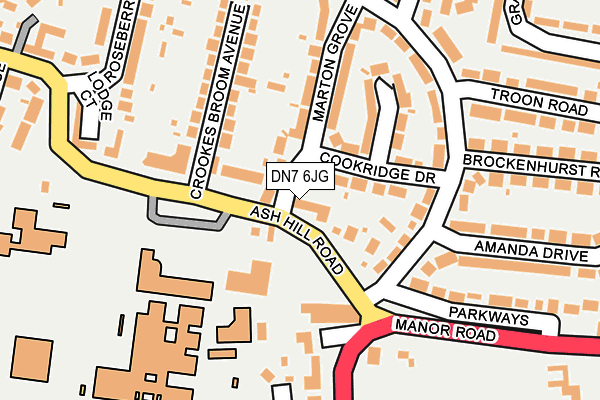 DN7 6JG map - OS OpenMap – Local (Ordnance Survey)