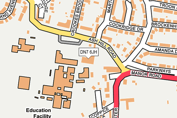 DN7 6JH map - OS OpenMap – Local (Ordnance Survey)