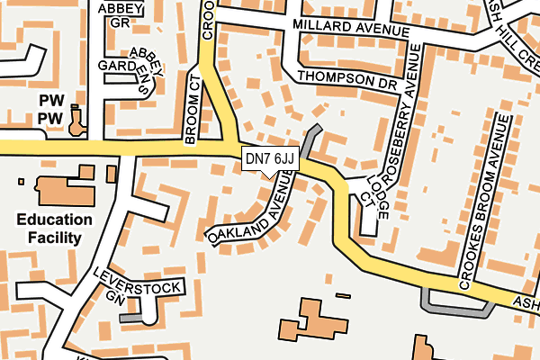 DN7 6JJ map - OS OpenMap – Local (Ordnance Survey)