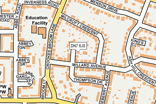 DN7 6JS map - OS OpenMap – Local (Ordnance Survey)