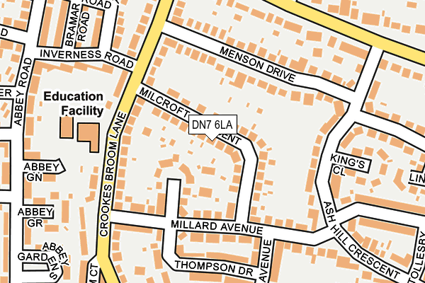 DN7 6LA map - OS OpenMap – Local (Ordnance Survey)