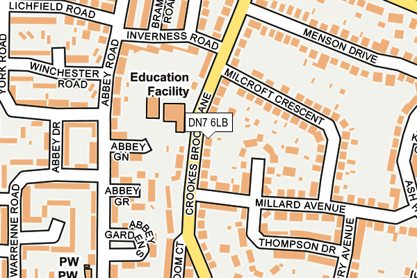 DN7 6LB map - OS OpenMap – Local (Ordnance Survey)