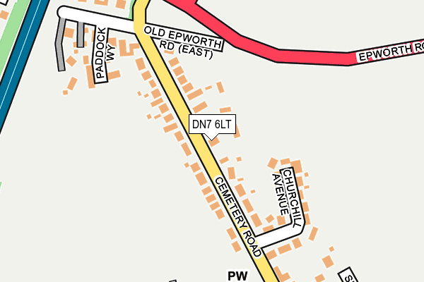 DN7 6LT map - OS OpenMap – Local (Ordnance Survey)