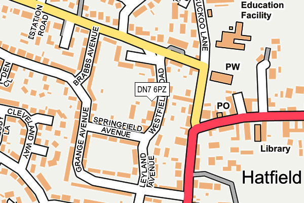 DN7 6PZ map - OS OpenMap – Local (Ordnance Survey)