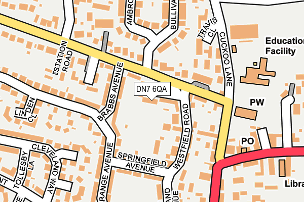 DN7 6QA map - OS OpenMap – Local (Ordnance Survey)