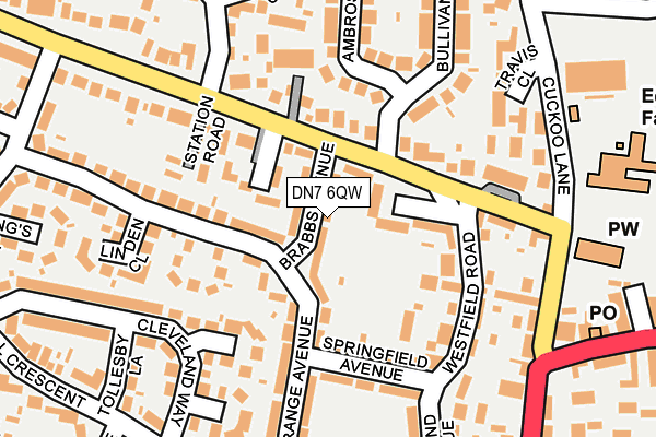 DN7 6QW map - OS OpenMap – Local (Ordnance Survey)