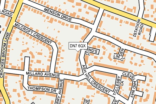 DN7 6QX map - OS OpenMap – Local (Ordnance Survey)