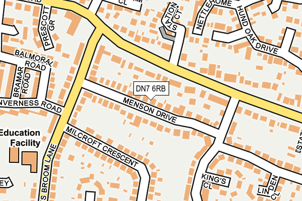 DN7 6RB map - OS OpenMap – Local (Ordnance Survey)
