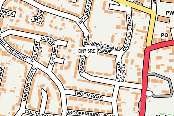DN7 6RE map - OS OpenMap – Local (Ordnance Survey)