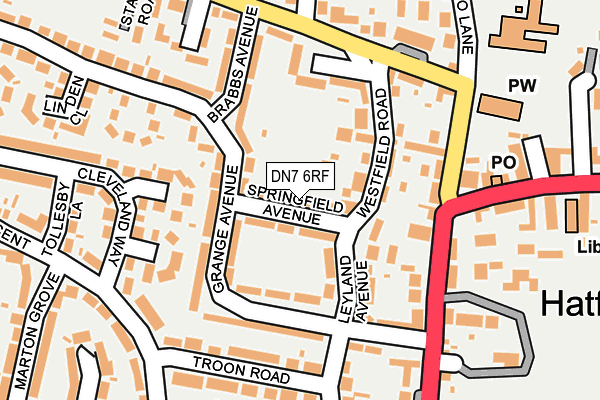 DN7 6RF map - OS OpenMap – Local (Ordnance Survey)