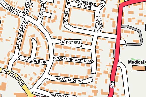 DN7 6SJ map - OS OpenMap – Local (Ordnance Survey)
