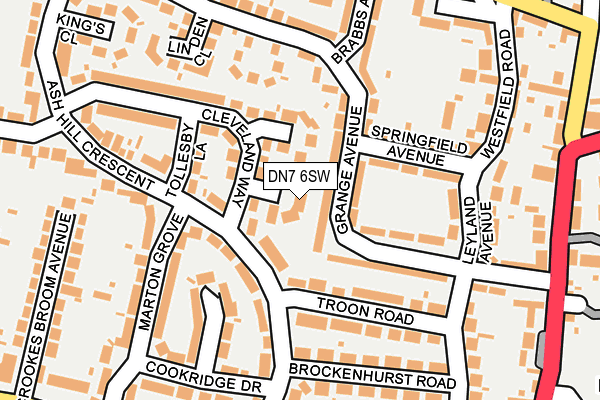 DN7 6SW map - OS OpenMap – Local (Ordnance Survey)