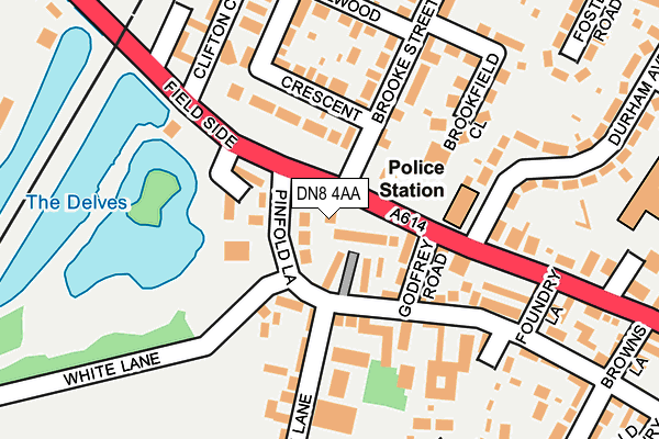 DN8 4AA map - OS OpenMap – Local (Ordnance Survey)