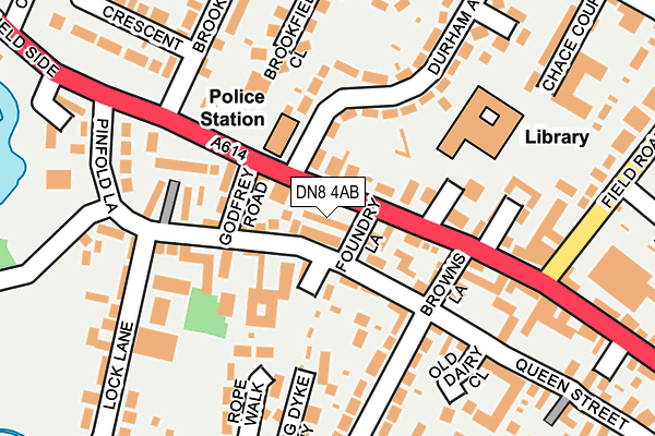 DN8 4AB map - OS OpenMap – Local (Ordnance Survey)