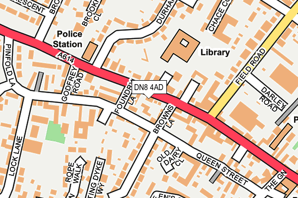 DN8 4AD map - OS OpenMap – Local (Ordnance Survey)