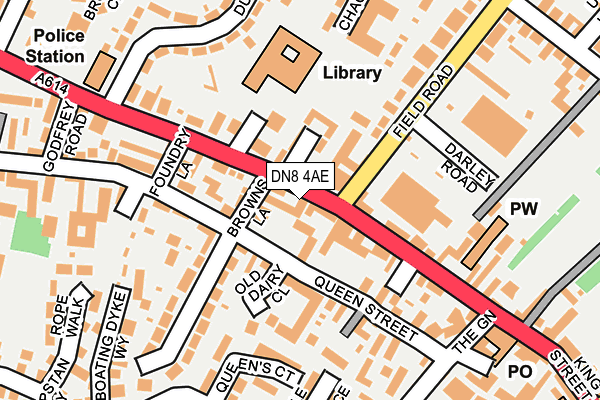 DN8 4AE map - OS OpenMap – Local (Ordnance Survey)