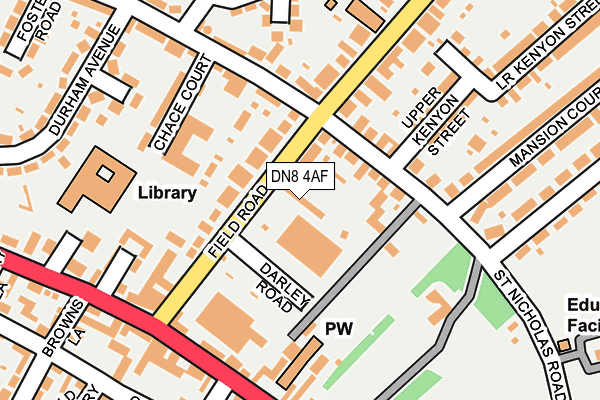 DN8 4AF map - OS OpenMap – Local (Ordnance Survey)