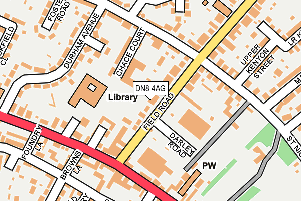 DN8 4AG map - OS OpenMap – Local (Ordnance Survey)