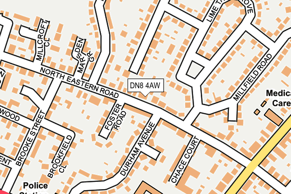 DN8 4AW map - OS OpenMap – Local (Ordnance Survey)