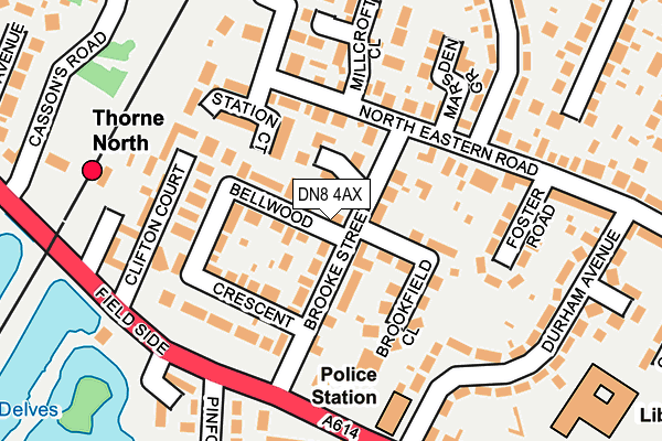 DN8 4AX map - OS OpenMap – Local (Ordnance Survey)