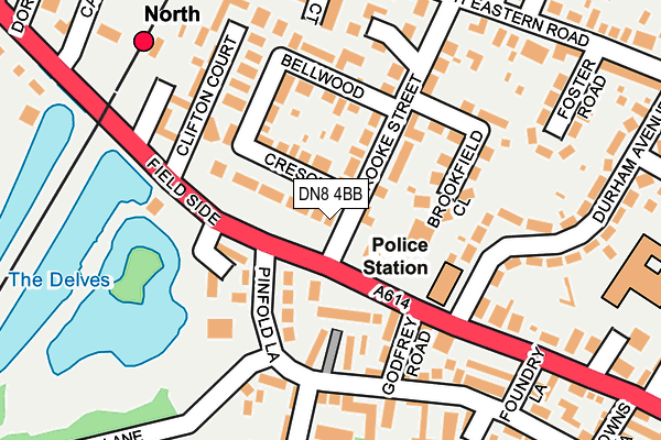 DN8 4BB map - OS OpenMap – Local (Ordnance Survey)