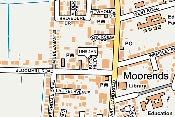 DN8 4BN map - OS OpenMap – Local (Ordnance Survey)