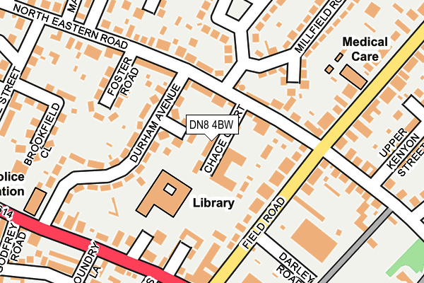 DN8 4BW map - OS OpenMap – Local (Ordnance Survey)