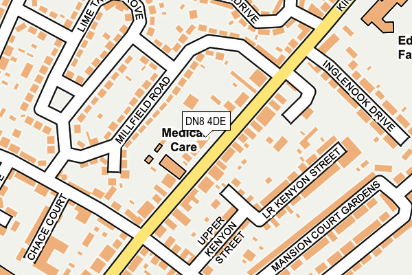 DN8 4DE map - OS OpenMap – Local (Ordnance Survey)