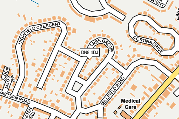 DN8 4DJ map - OS OpenMap – Local (Ordnance Survey)