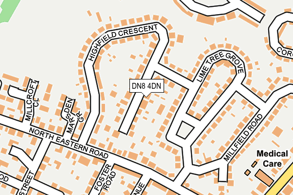 DN8 4DN map - OS OpenMap – Local (Ordnance Survey)