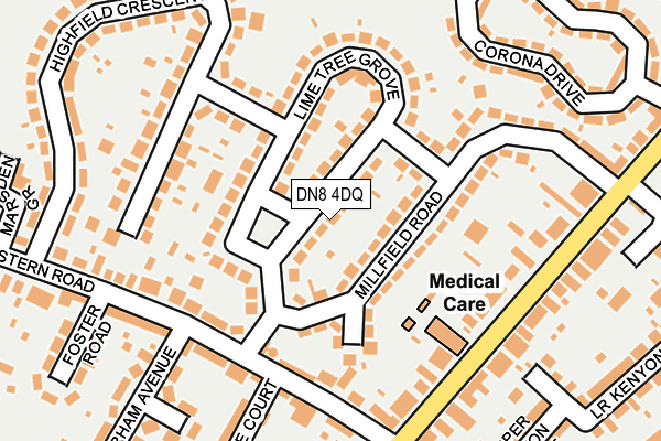 DN8 4DQ map - OS OpenMap – Local (Ordnance Survey)