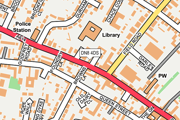 DN8 4DS map - OS OpenMap – Local (Ordnance Survey)