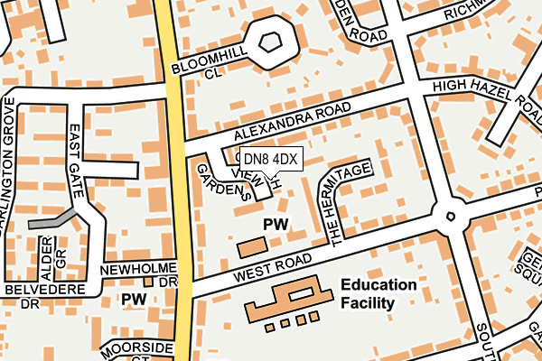 DN8 4DX map - OS OpenMap – Local (Ordnance Survey)