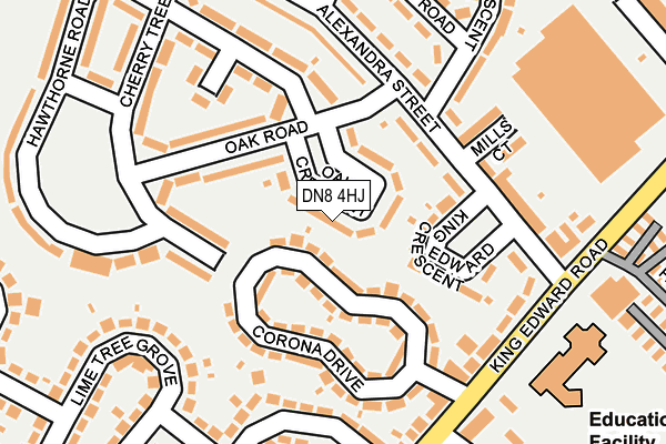 DN8 4HJ map - OS OpenMap – Local (Ordnance Survey)