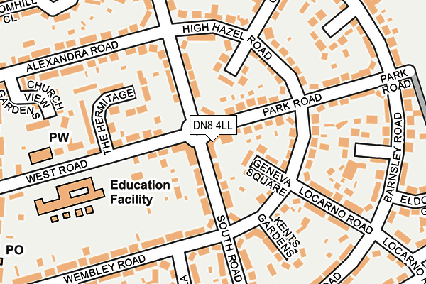 DN8 4LL map - OS OpenMap – Local (Ordnance Survey)