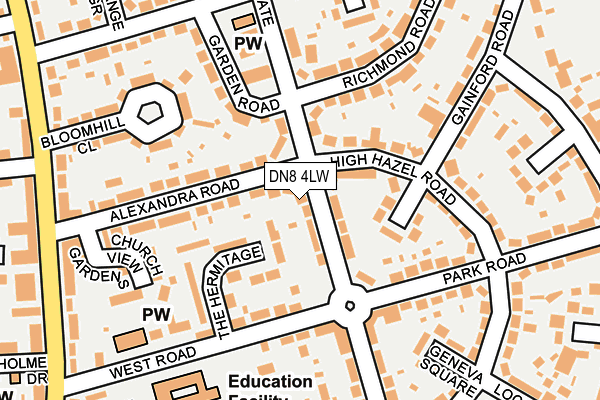 DN8 4LW map - OS OpenMap – Local (Ordnance Survey)