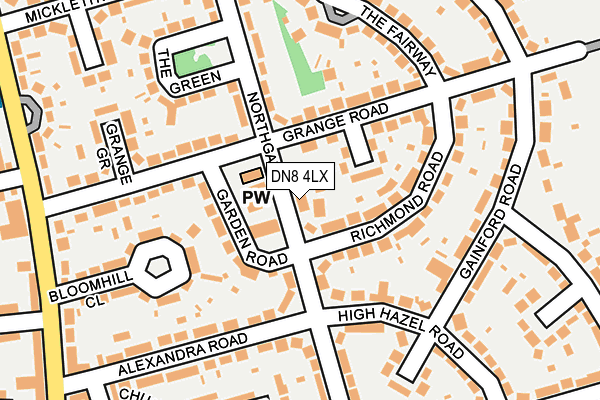 DN8 4LX map - OS OpenMap – Local (Ordnance Survey)