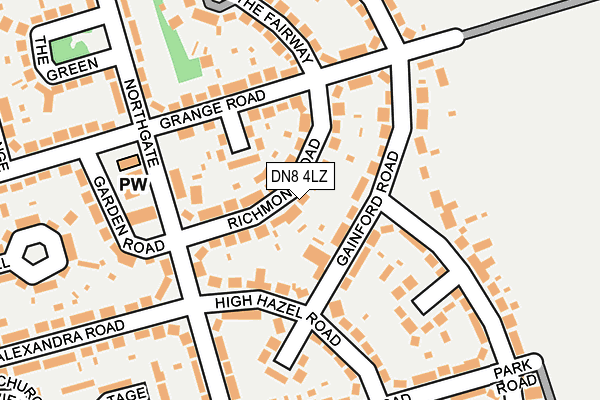 DN8 4LZ map - OS OpenMap – Local (Ordnance Survey)