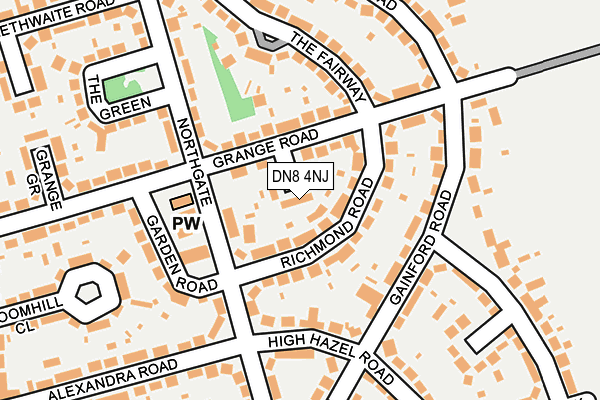DN8 4NJ map - OS OpenMap – Local (Ordnance Survey)