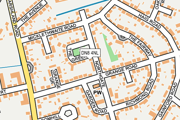 DN8 4NL map - OS OpenMap – Local (Ordnance Survey)