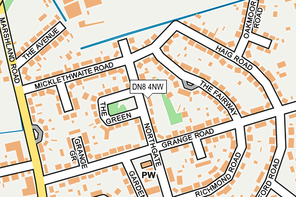 DN8 4NW map - OS OpenMap – Local (Ordnance Survey)