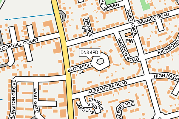 DN8 4PD map - OS OpenMap – Local (Ordnance Survey)