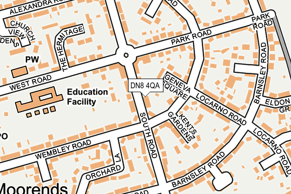 DN8 4QA map - OS OpenMap – Local (Ordnance Survey)