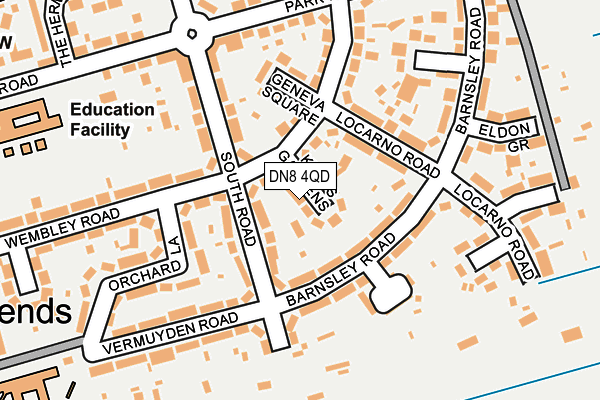 DN8 4QD map - OS OpenMap – Local (Ordnance Survey)