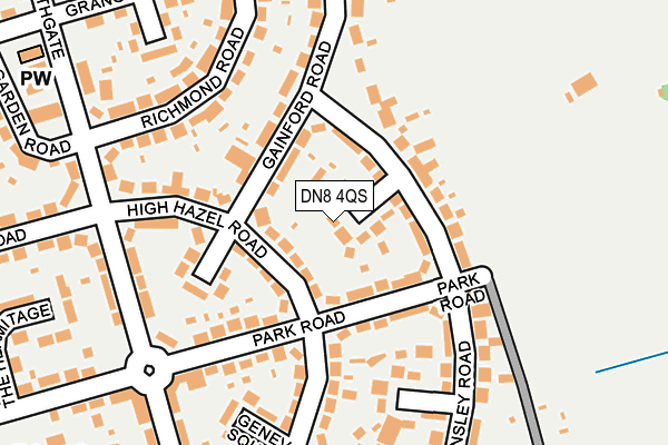 DN8 4QS map - OS OpenMap – Local (Ordnance Survey)