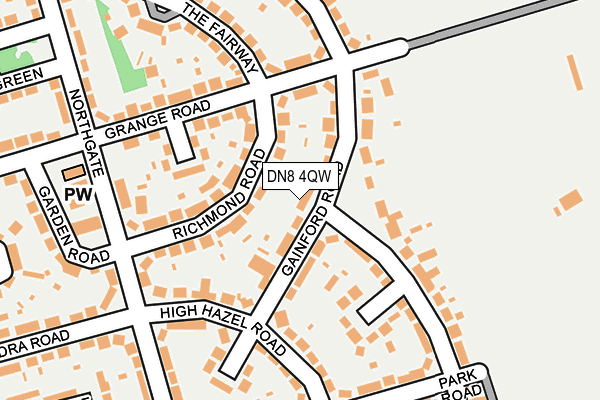DN8 4QW map - OS OpenMap – Local (Ordnance Survey)