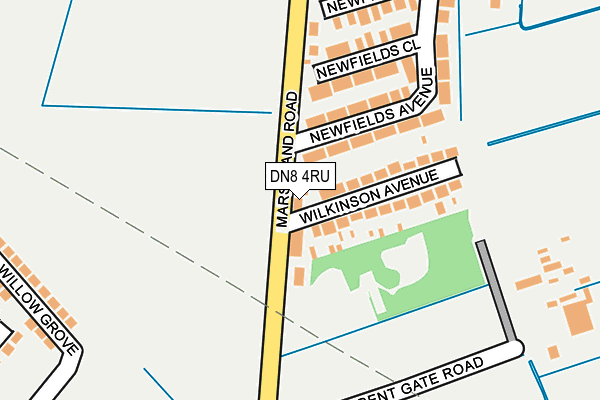 DN8 4RU map - OS OpenMap – Local (Ordnance Survey)