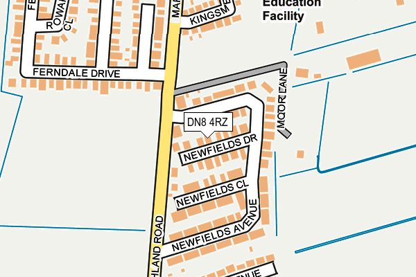 DN8 4RZ map - OS OpenMap – Local (Ordnance Survey)