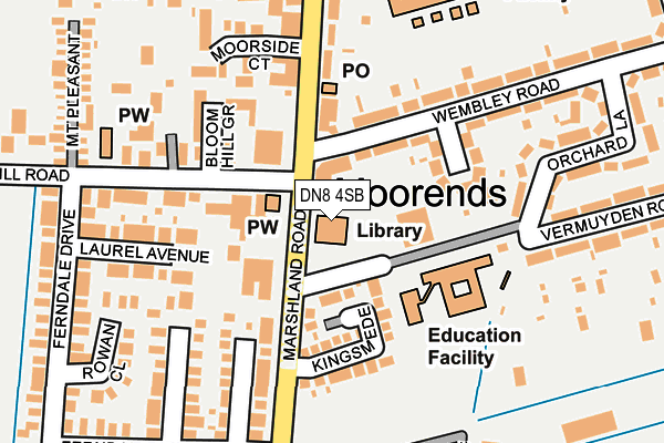 DN8 4SB map - OS OpenMap – Local (Ordnance Survey)