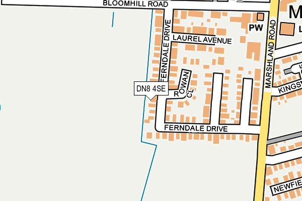 DN8 4SE map - OS OpenMap – Local (Ordnance Survey)